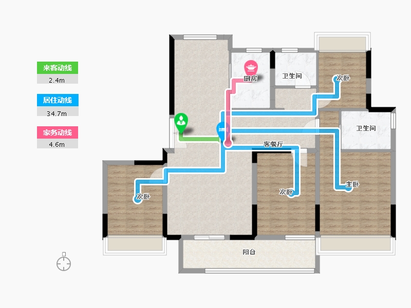 江苏省-盐城市-美麟.常青藤-133.00-户型库-动静线