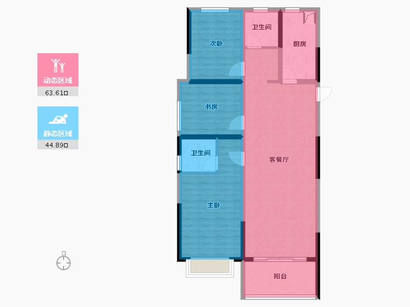 河南省-郑州市-华瑞紫韵城-96.80-户型库-动静分区