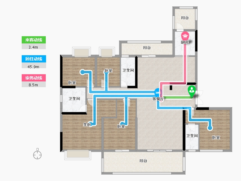 江苏省-常州市-柏悦世家-186.00-户型库-动静线