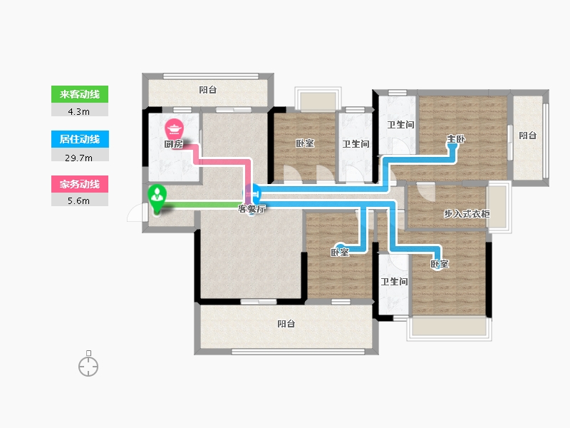 广东省-惠州市-天翔湖沁庭-135.75-户型库-动静线