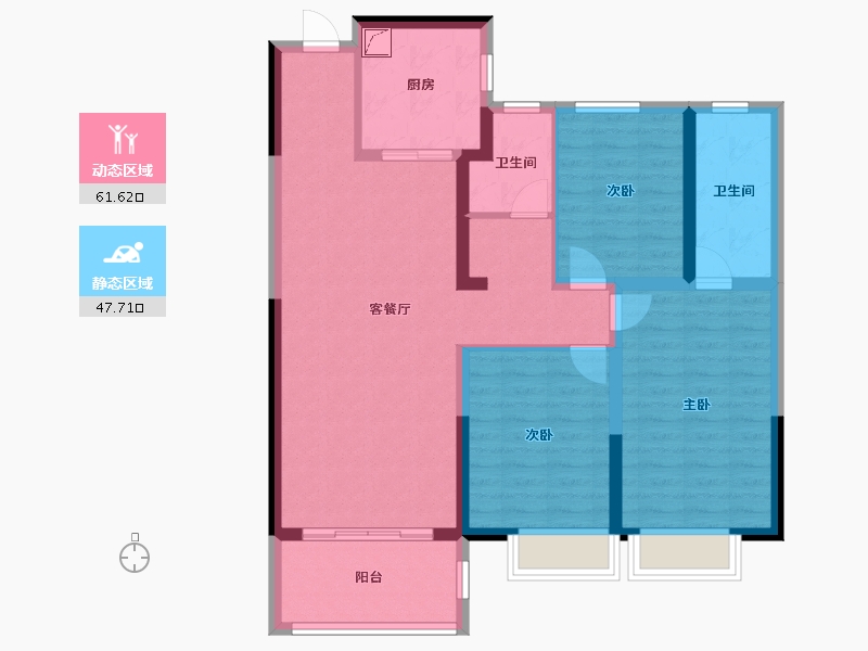 河南省-郑州市-华瑞紫韵城-97.60-户型库-动静分区