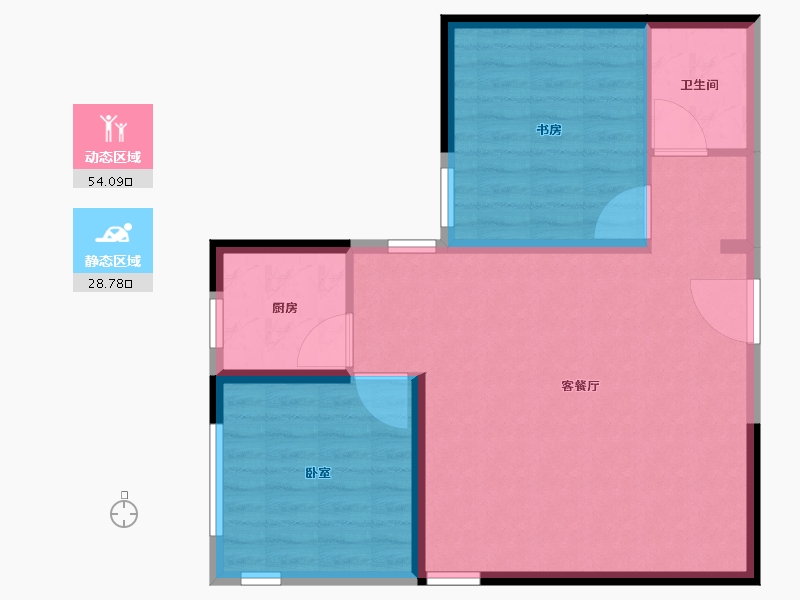 河南省-郑州市-保利心语（住宅)-75.40-户型库-动静分区