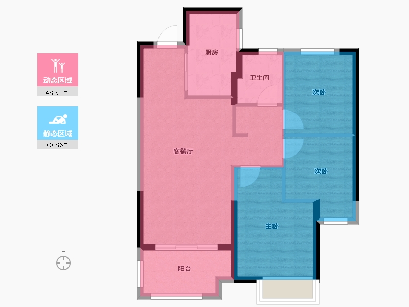 河南省-郑州市-万科·民安理想星光-71.20-户型库-动静分区