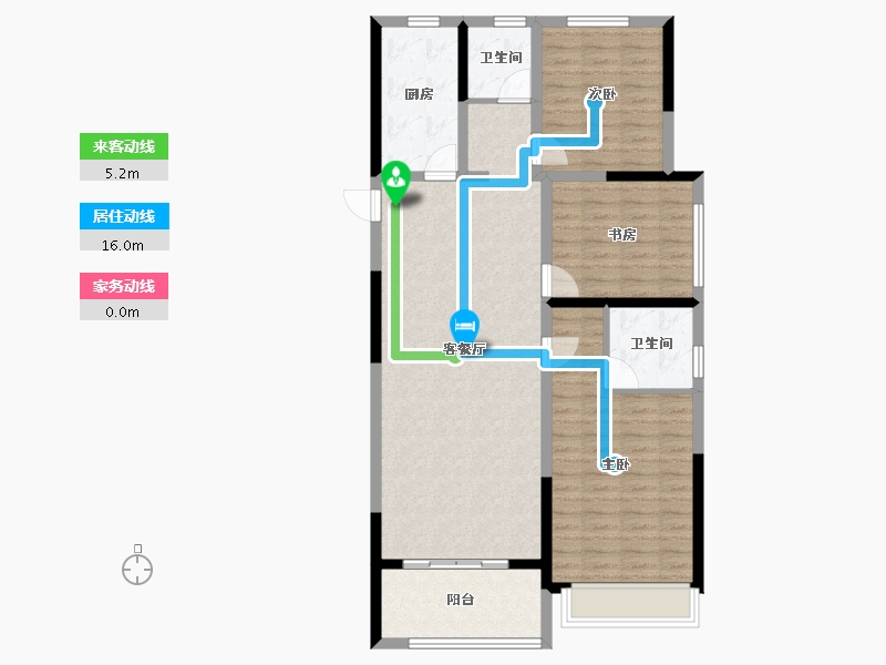 河南省-郑州市-华瑞紫韵城-104.00-户型库-动静线