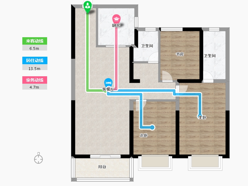 河南省-郑州市-华瑞紫韵城-92.80-户型库-动静线