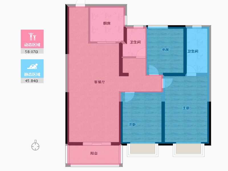 河南省-郑州市-华瑞紫韵城-92.80-户型库-动静分区