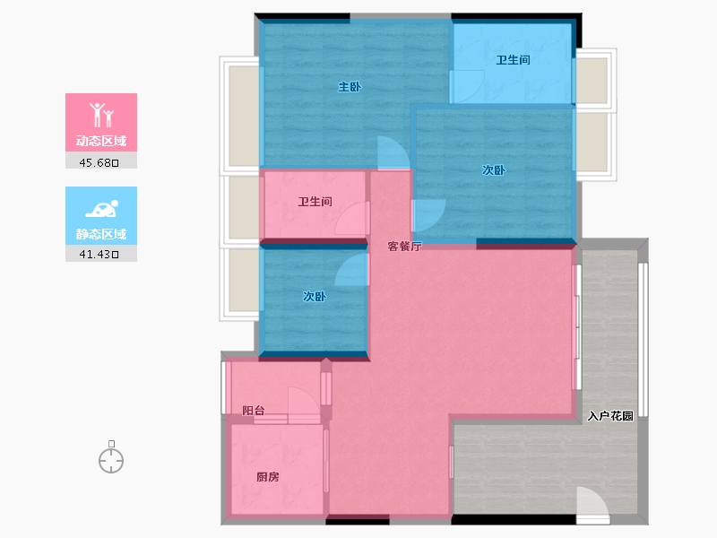 广东省-清远市-佛冈华府-92.97-户型库-动静分区