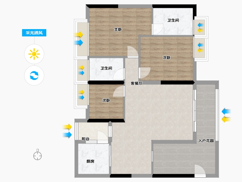 广东省-清远市-佛冈华府-92.97-户型库-采光通风