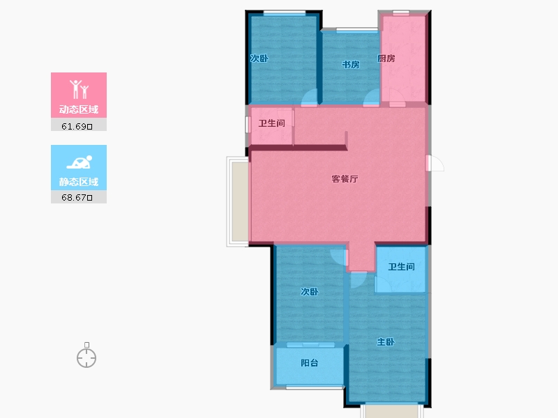 河南省-郑州市-华瑞紫韵城-117.20-户型库-动静分区