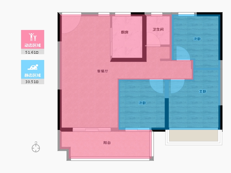 江苏省-苏州市-中锐·星未来-73.60-户型库-动静分区