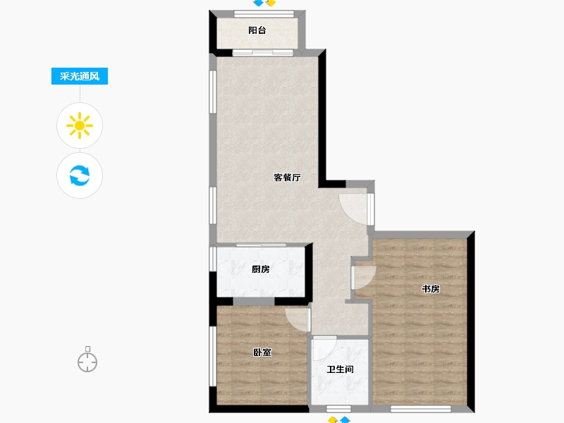 河南省-郑州市-保利心语（住宅)-70.47-户型库-采光通风