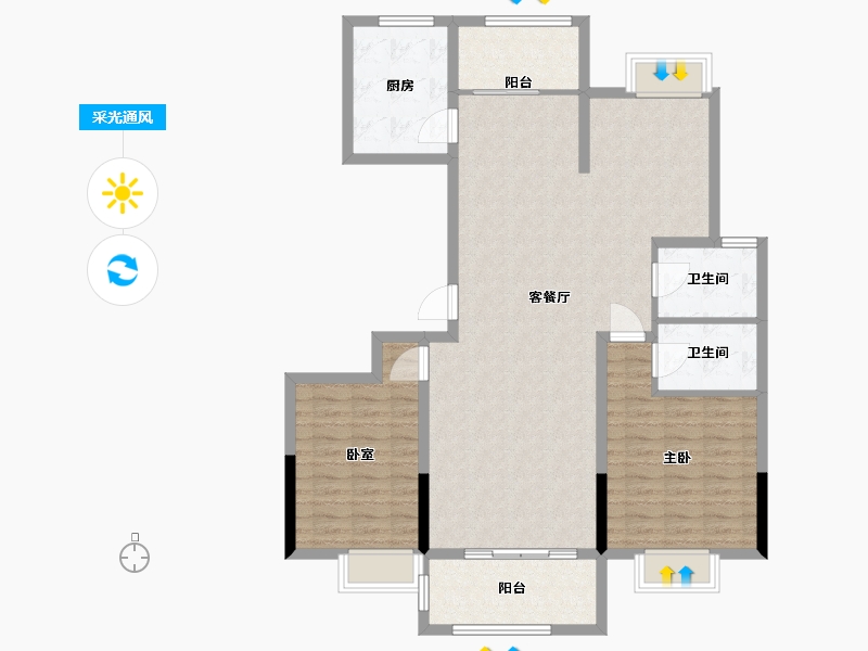 江苏省-连云港市-观澜名苑-113.00-户型库-采光通风