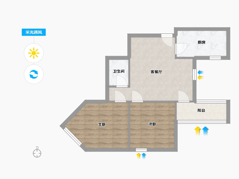 北京-北京市-光辉里小区-46.09-户型库-采光通风