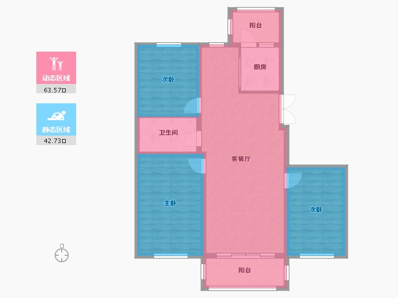 黑龙江省-绥化市-天德华府-100.00-户型库-动静分区