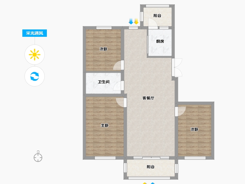 黑龙江省-绥化市-天德华府-100.00-户型库-采光通风