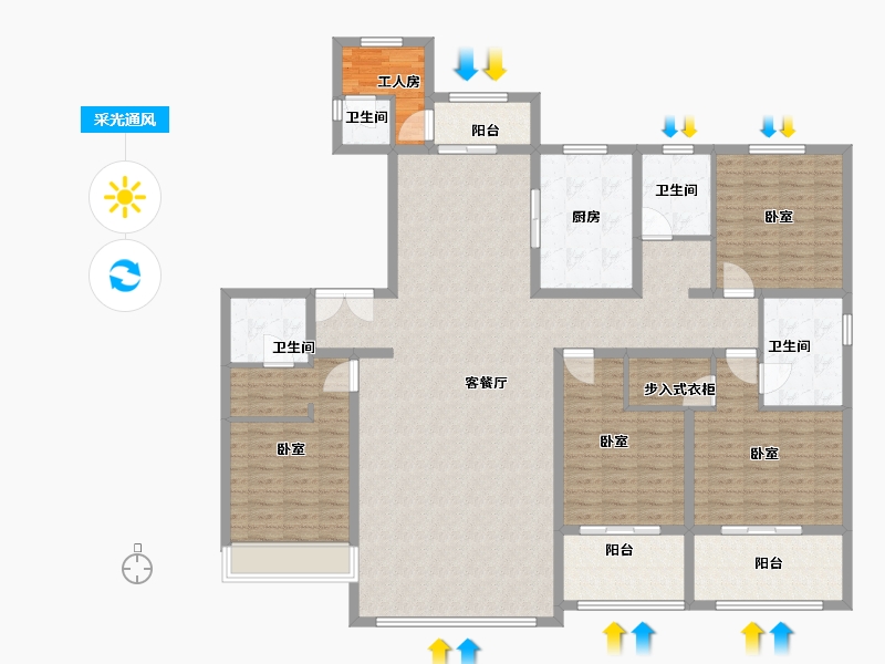 河南省-郑州市-星联湾-180.00-户型库-采光通风