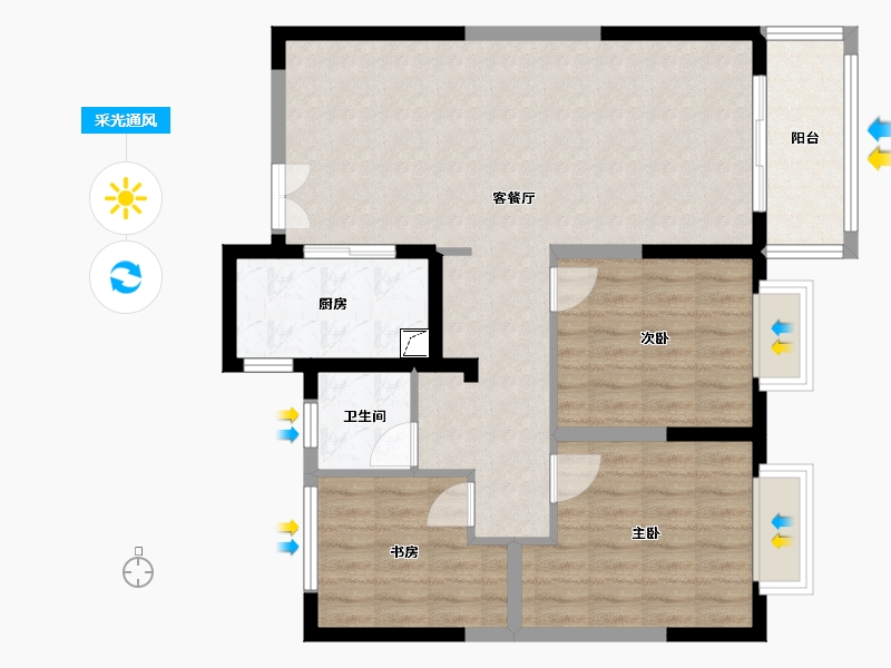 山西省-晋中市-和园-88.00-户型库-采光通风