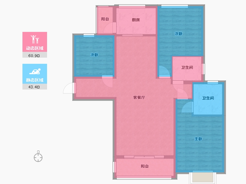 山西省-临汾市-盛世丁陶-131.68-户型库-动静分区