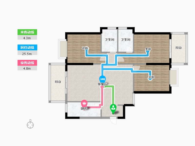 福建省-莆田市-龙渡小区-118.00-户型库-动静线