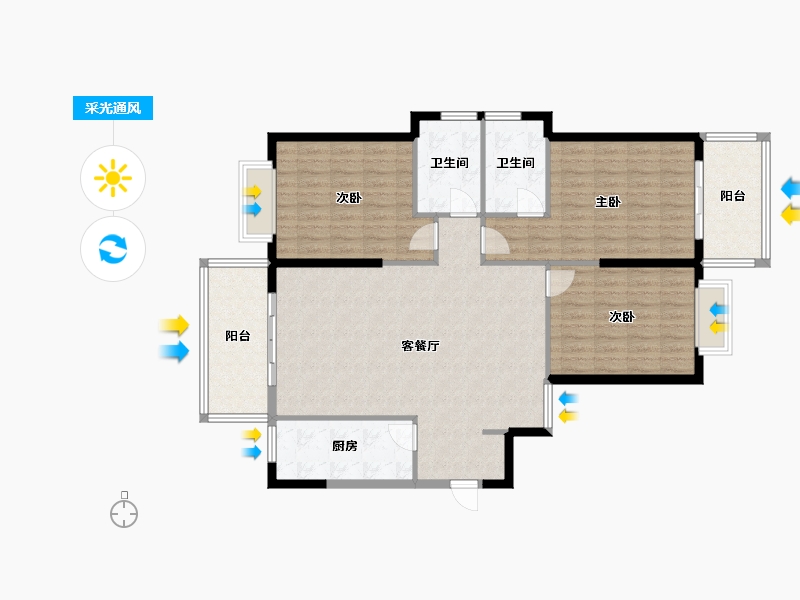 福建省-莆田市-龙渡小区-118.00-户型库-采光通风