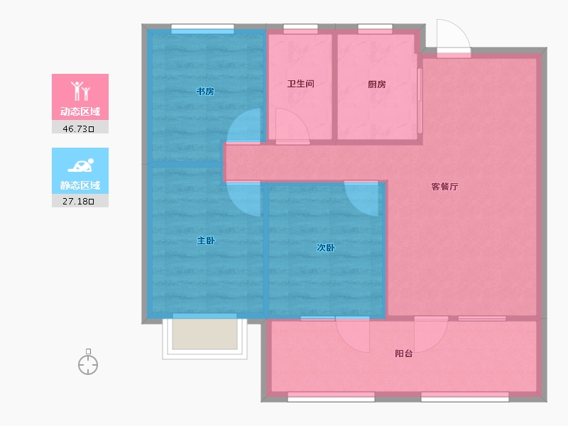 山东省-青岛市-中南青樾-67.00-户型库-动静分区