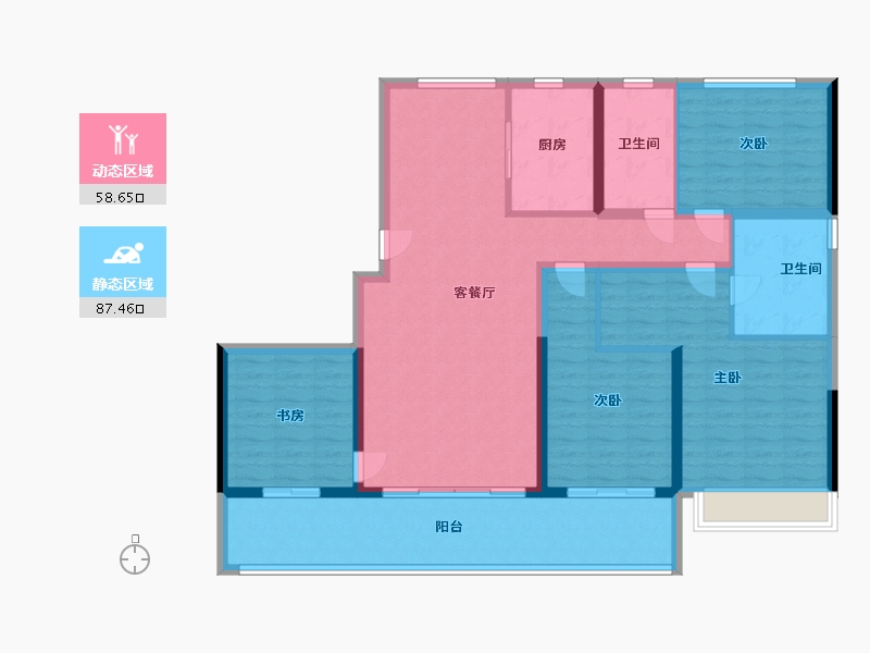 安徽省-淮北市-相南花园小区-132.00-户型库-动静分区