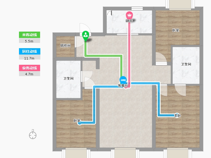 吉林省-长春市-吴中尚玲珑-98.00-户型库-动静线