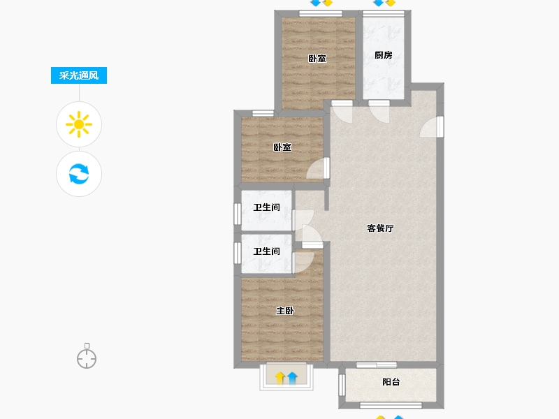 山西省-晋中市-清华苑-92.00-户型库-采光通风