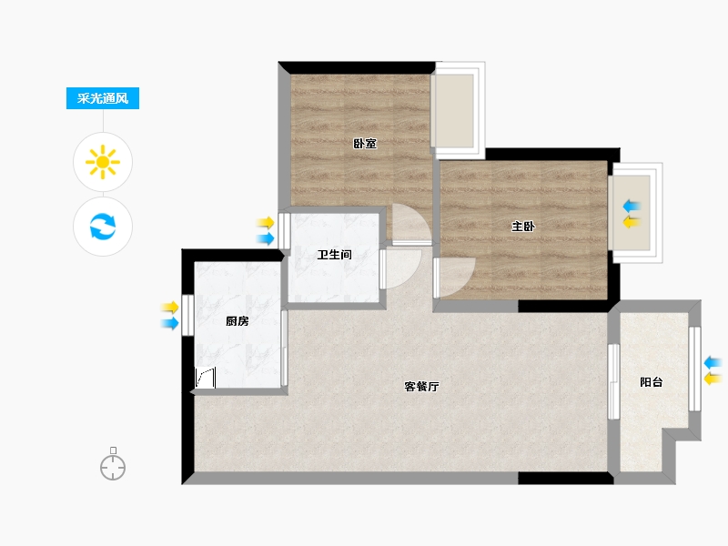 广西壮族自治区-南宁市-洋浦星-57.00-户型库-采光通风