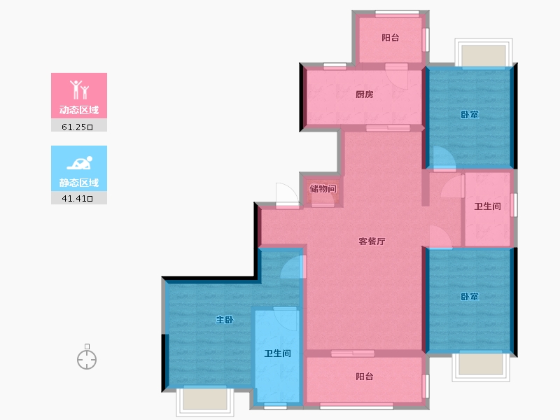 陕西省-汉中市-中交滨江国际-104.00-户型库-动静分区