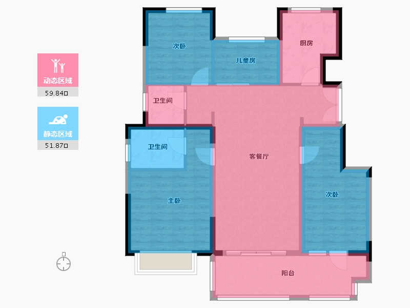 河北省-保定市-中冶未来城-106.24-户型库-动静分区