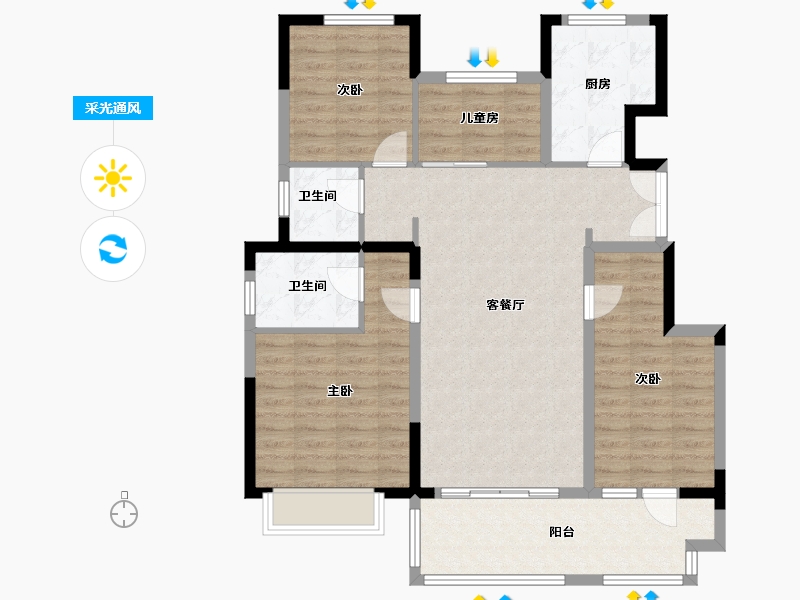 河北省-保定市-中冶未来城-106.24-户型库-采光通风