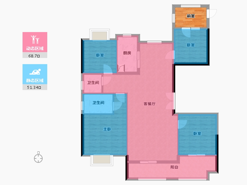 浙江省-丽水市-温溪首府-105.13-户型库-动静分区