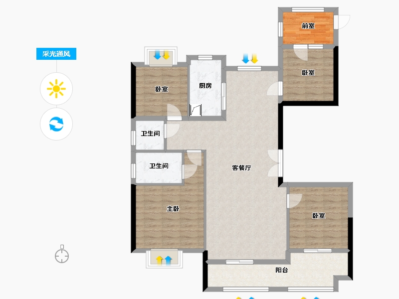 浙江省-丽水市-温溪首府-105.13-户型库-采光通风