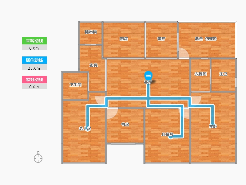 浙江省-宁波市-飞虹新村-128.56-户型库-动静线