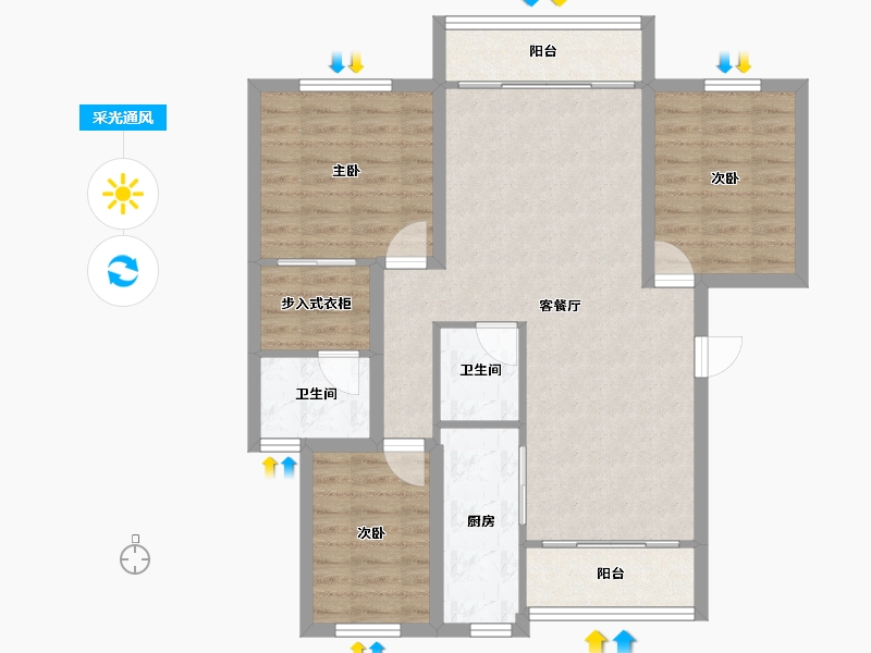 上海-上海市-东苑新天地-100.00-户型库-采光通风