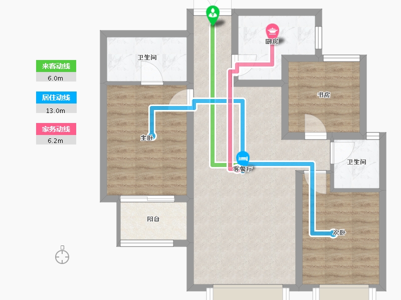 河北省-邢台市-福美六号院-88.00-户型库-动静线