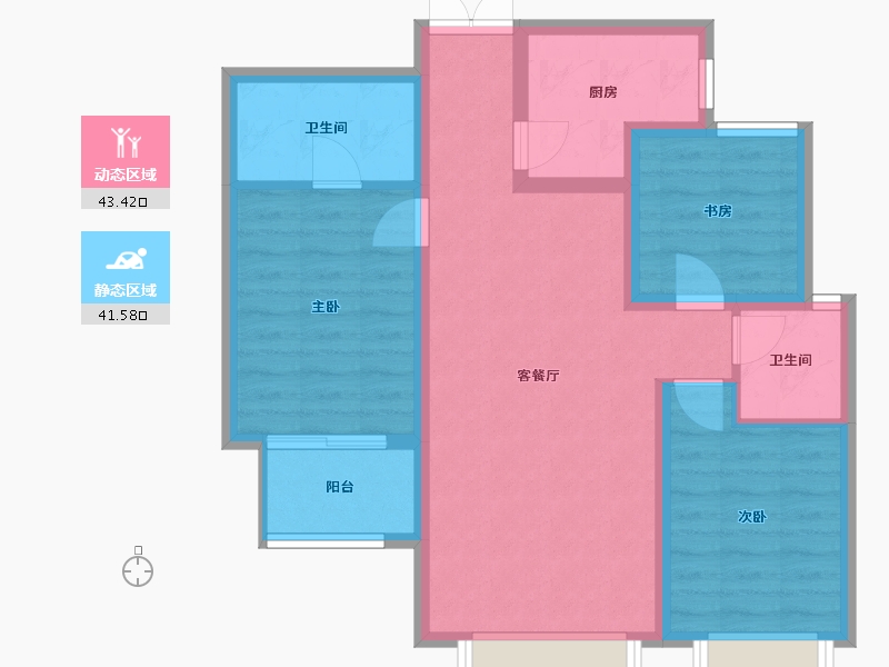 河北省-邢台市-福美六号院-88.00-户型库-动静分区