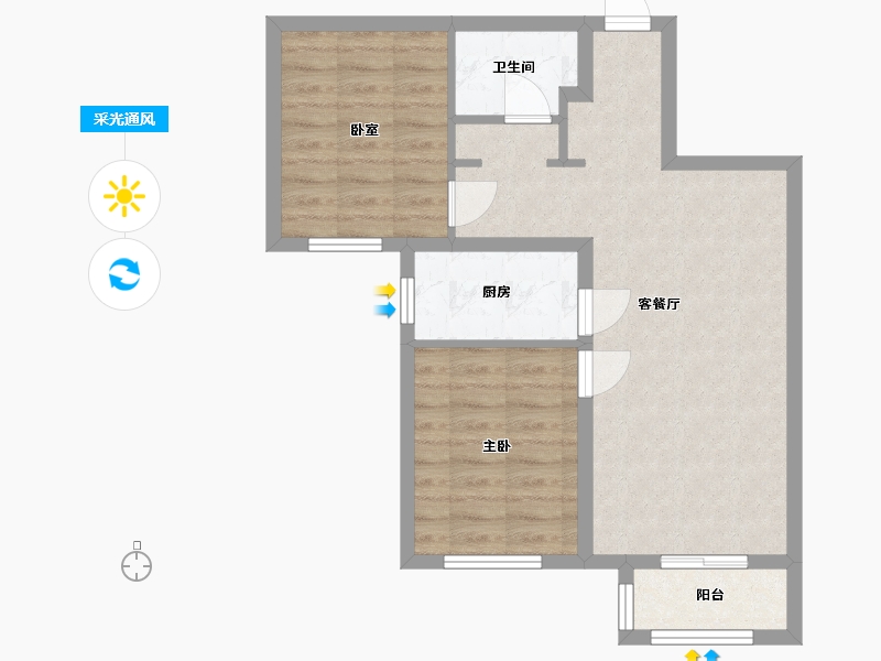 北京-北京市-未来逸园-70.99-户型库-采光通风