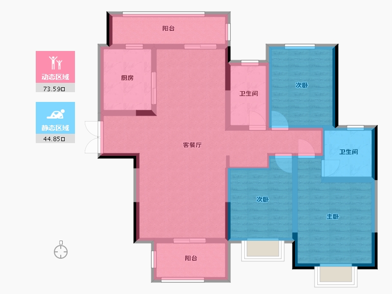 河南省-驻马店市-西湖别院-106.83-户型库-动静分区