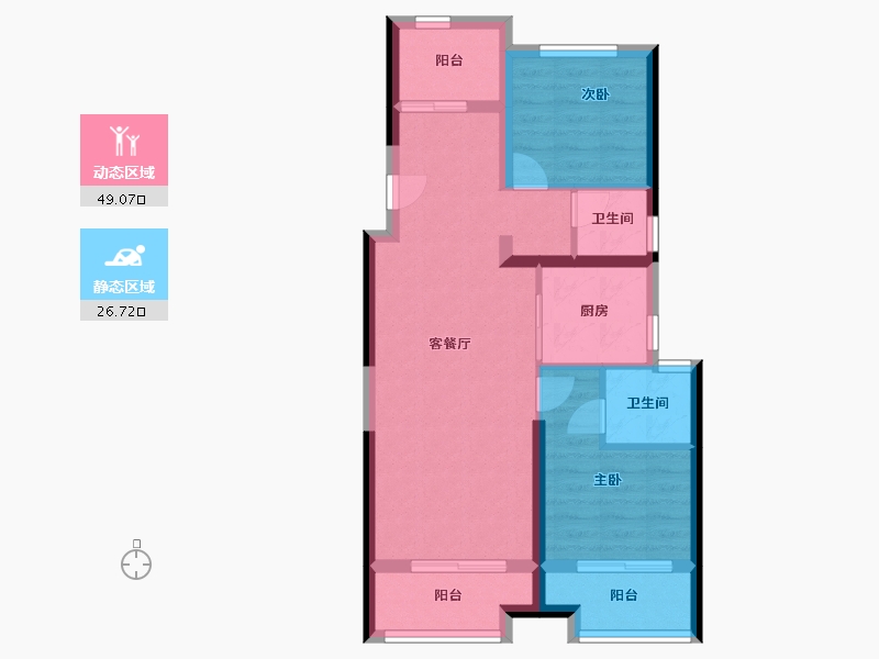 浙江省-嘉兴市-世茂茂悦府-67.00-户型库-动静分区