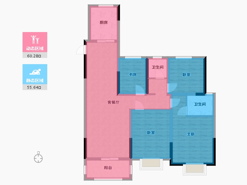 江苏省-盐城市-德惠尚书府-103.00-户型库-动静分区