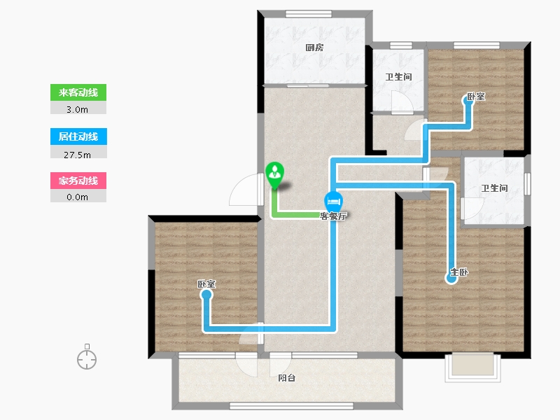 山东省-聊城市-裕昌·金裕新城-131.23-户型库-动静线