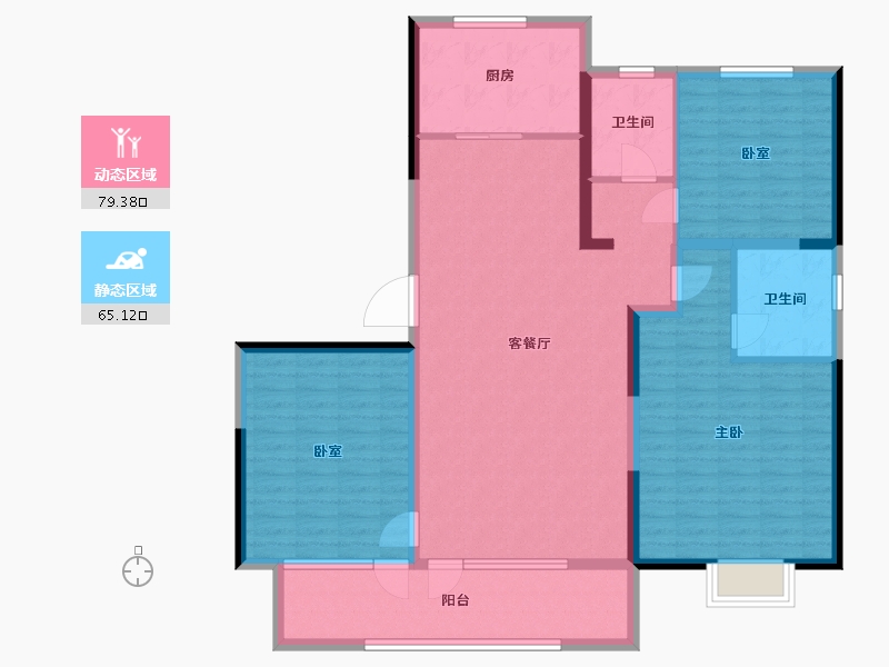 山东省-聊城市-裕昌·金裕新城-131.23-户型库-动静分区