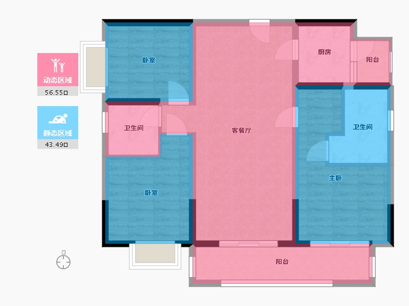 四川省-成都市-康德馨苑-93.00-户型库-动静分区