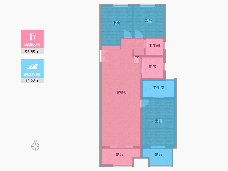 河南省-郑州市-正弘青云筑-101.00-户型库-动静分区