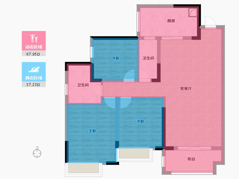 四川省-眉山市-领地·观江府-107.00-户型库-动静分区