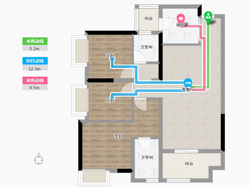 贵州省-遵义市-保利-75.00-户型库-动静线