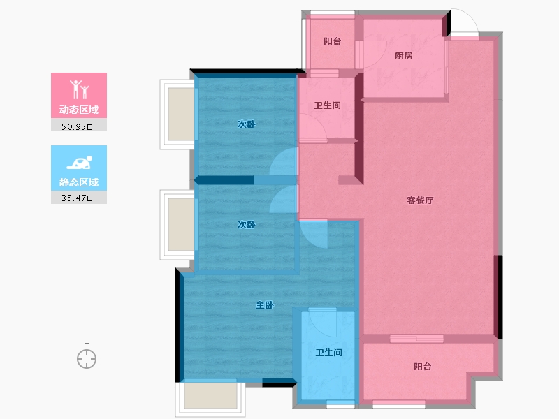 贵州省-遵义市-保利-75.00-户型库-动静分区