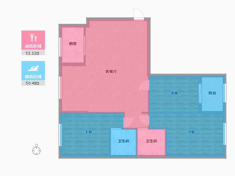 福建省-三明市-美伦·凯悦蓝山-100.00-户型库-动静分区